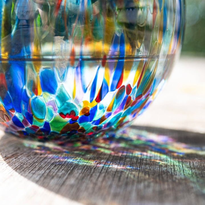 Hibiscus Glass Fluted Vase