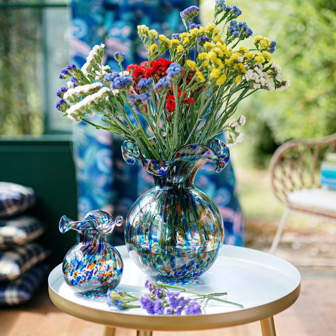 Hibiscus Glass Fluted Vase