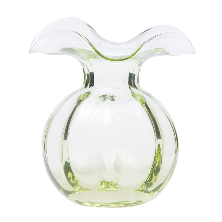 Hibiscus Glass Fluted Vase - Green / Medium
