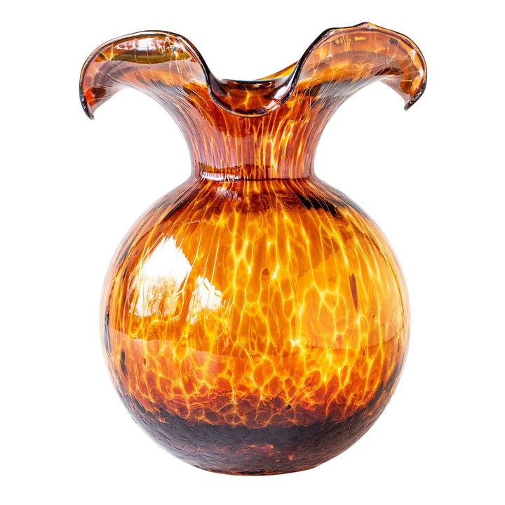 Hibiscus Glass Fluted Vase