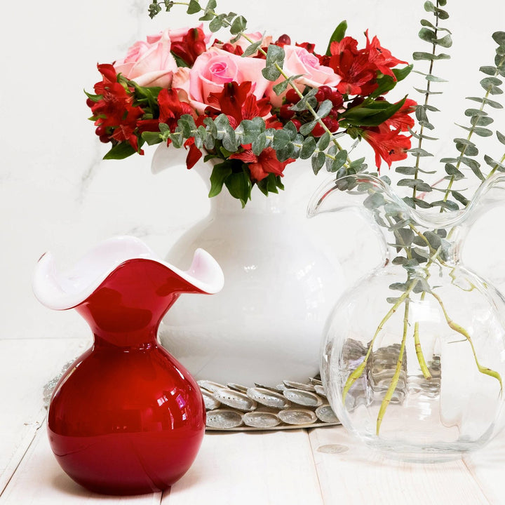 Hibiscus Glass Fluted Vase