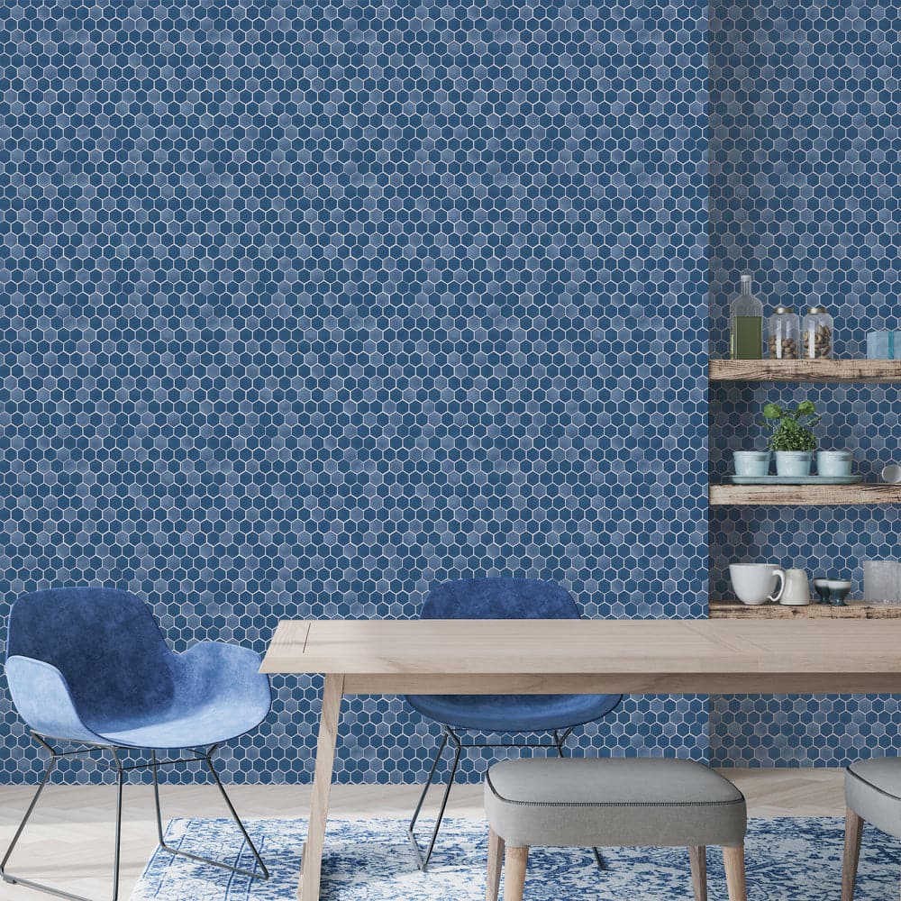 Hexagon Tile Peel And Stick Wallpaper-Tempaper & Co.-Tempaper-HD15018-Wall Paper-4-France and Son