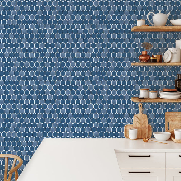 Hexagon Tile Peel And Stick Wallpaper-Tempaper & Co.-Tempaper-HD15018-Wall Paper-5-France and Son