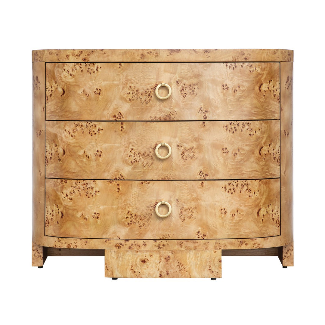 Henry - Demilune Chest With Three Drawers In Burl Wood