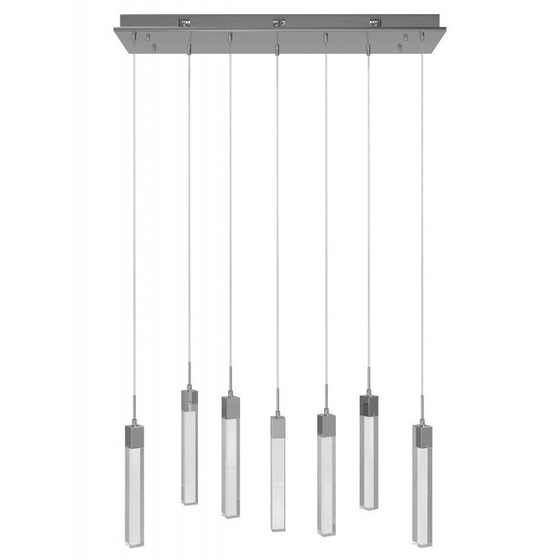 The Original Glacier Snow Avenue Collection Chrome 7 Light Pendant Fixture Silver 7