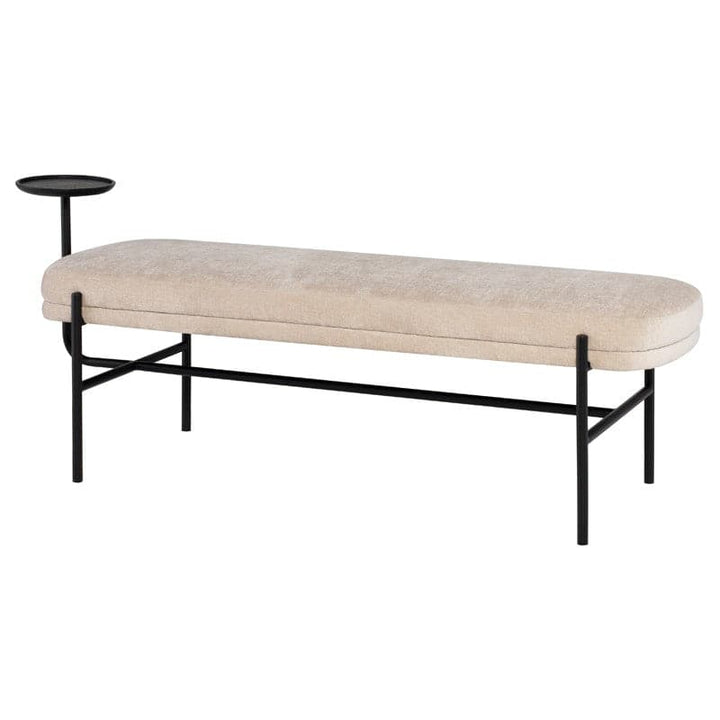 Inna Bench with Built-in Side Table-Nuevo-NUEVO-HGMV245-BenchesAlmond-L-21-France and Son