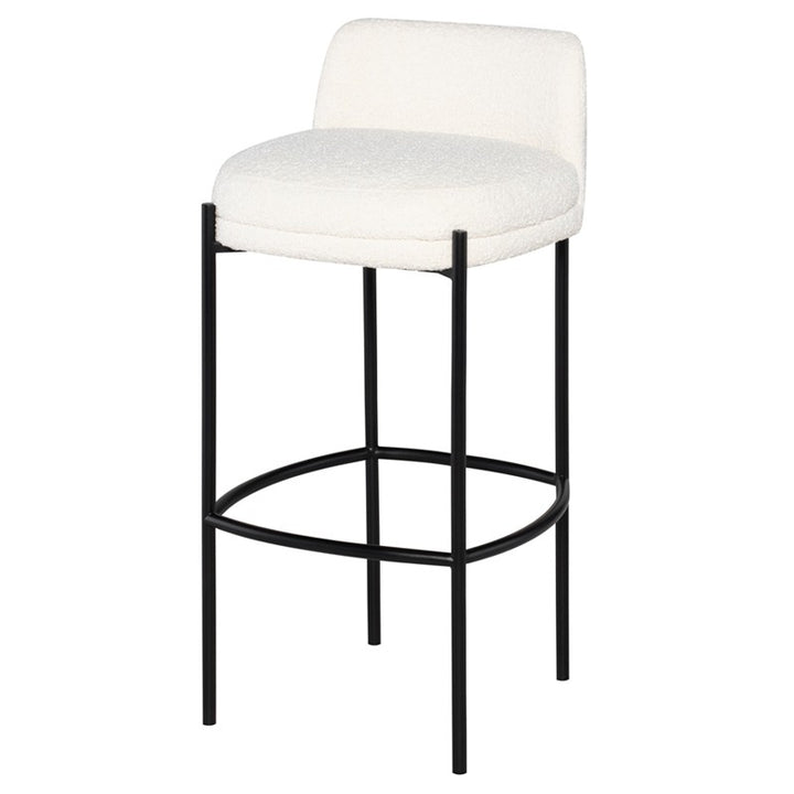 Inna Bar Stool With Seat Back-Nuevo-NUEVO-HGMV376-Bar Stoolsbuttermilk boucle-27-France and Son