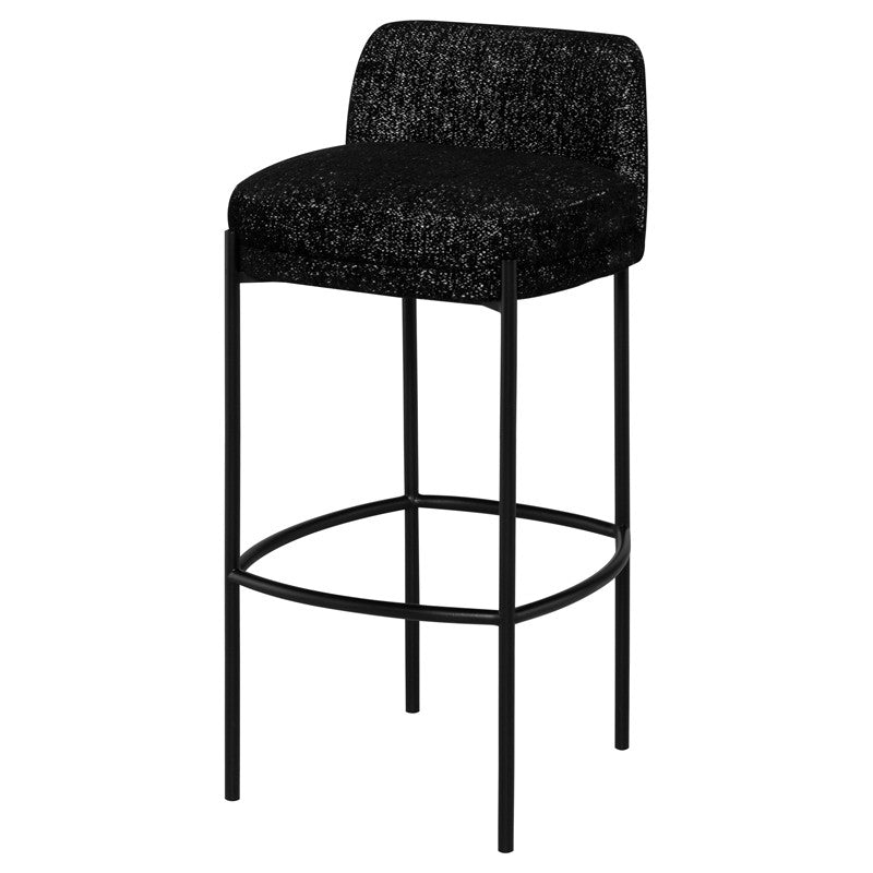 Inna Bar Stool With Seat Back-Nuevo-NUEVO-HGMV377-Bar Stoolssalt and pepper boucle-31-France and Son