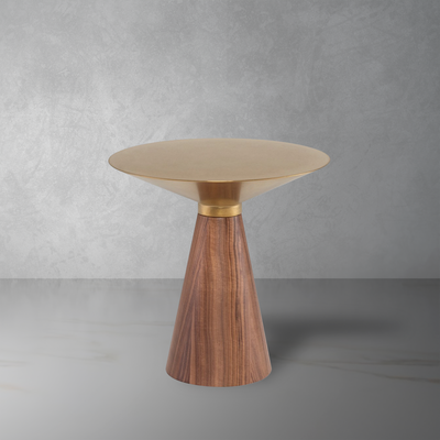 Iris Side Table-Nuevo-NUEVO-HGNA430-Side TablesLarge-brushed gold-walnut veneer-1-France and Son