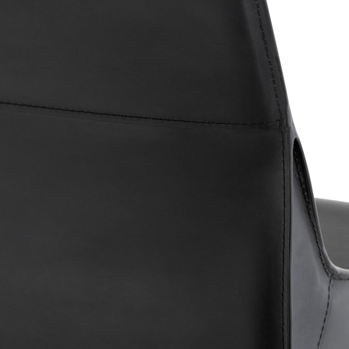 Delphine Dining Chair - Black Leather