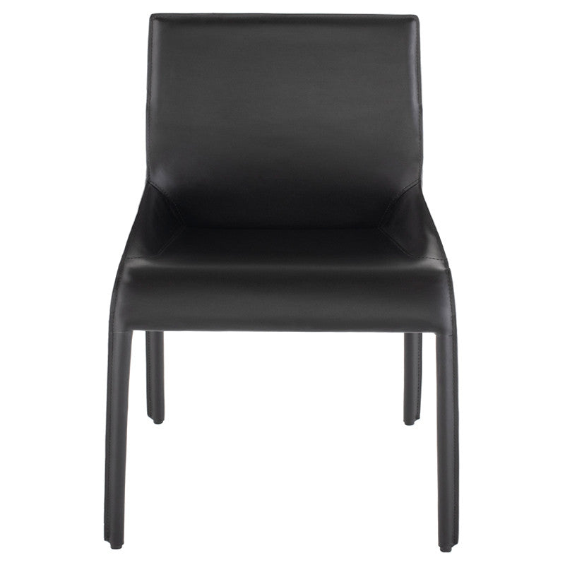 Delphine Dining Chair - Black Leather