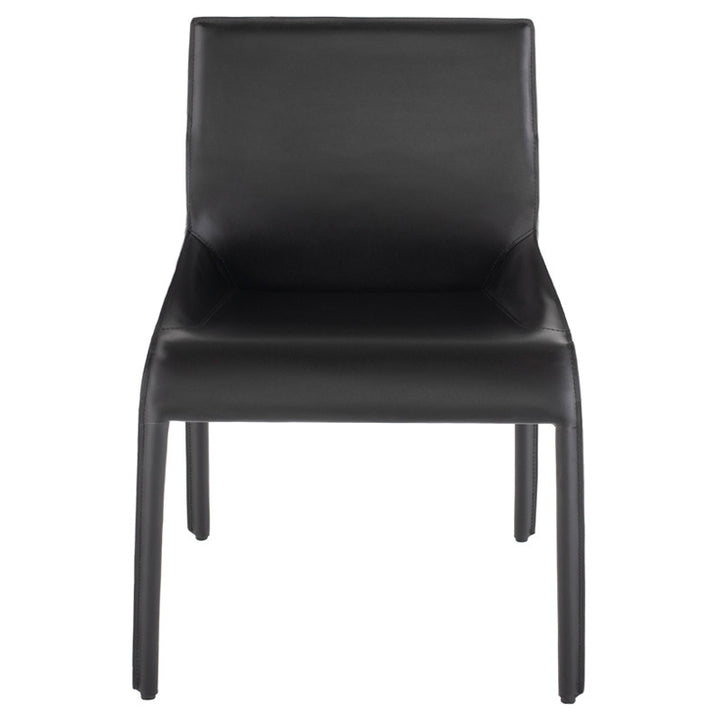 Delphine Dining Chair - Black Leather