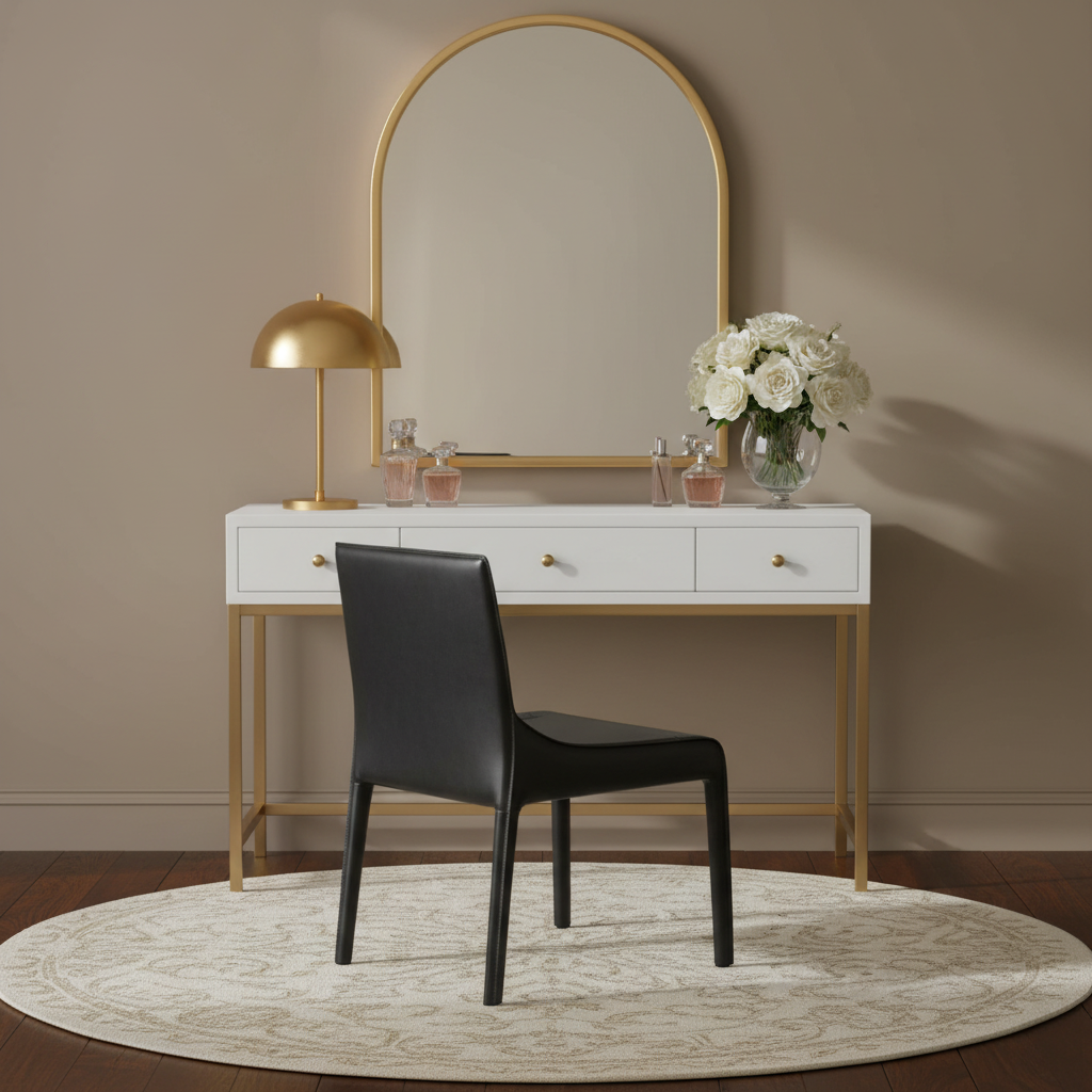 Delphine Dining Chair - Black Leather