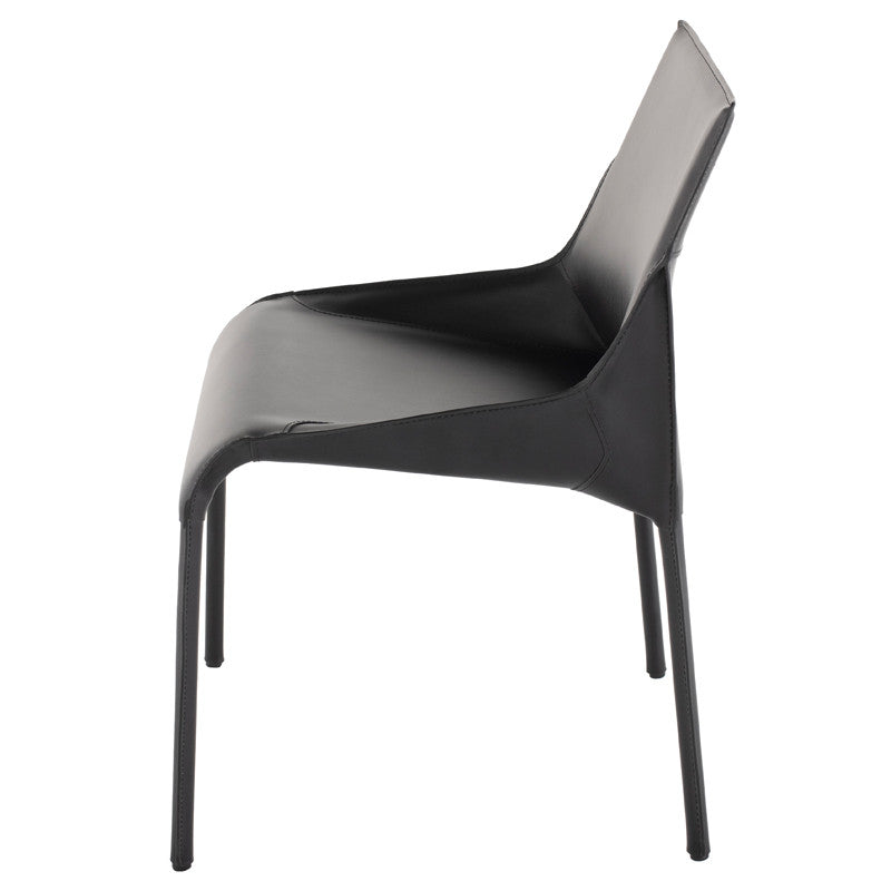 Delphine Dining Chair - Black Leather