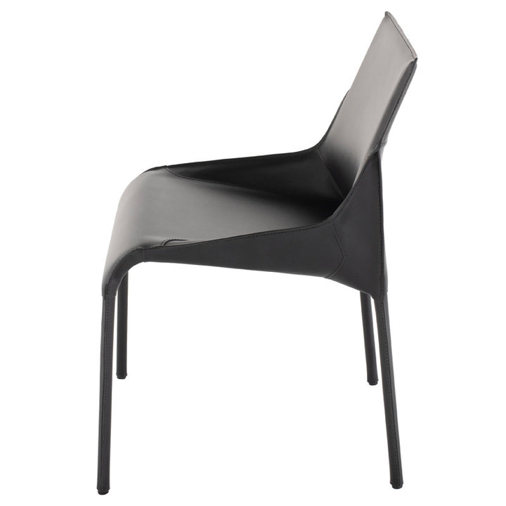 Delphine Dining Chair - Black Leather