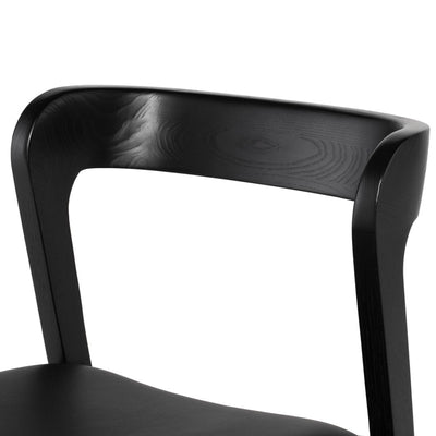 Bjorn Dining Chair-Nuevo-NUEVO-HGNH100-Dining ChairsBlack Naugahyde Seat - Ash Stained Walnut Frame-8-France and Son