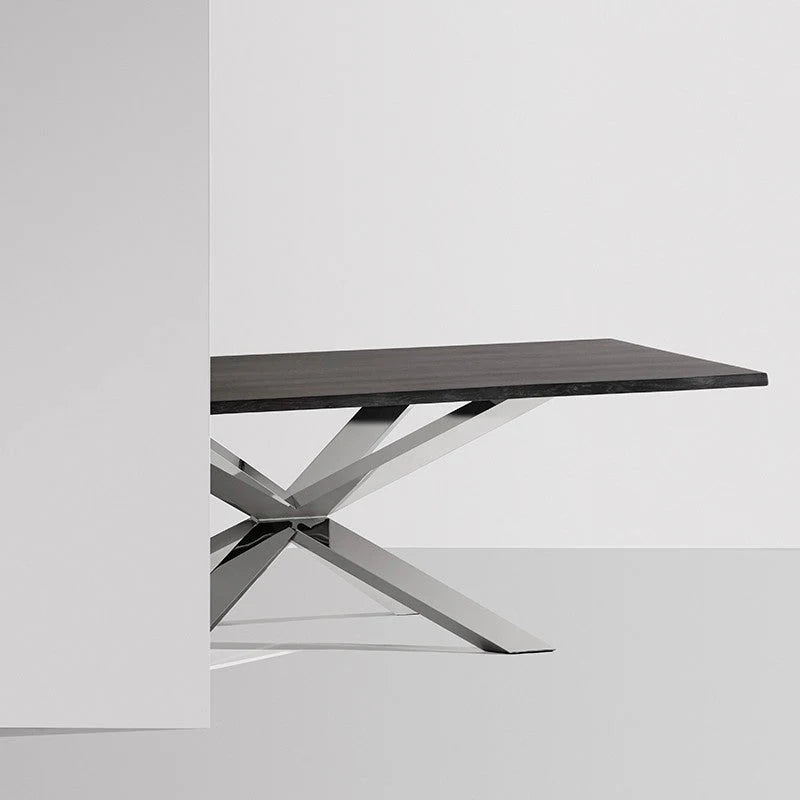 Couture Dining Table - Oxidized Grey & Silver