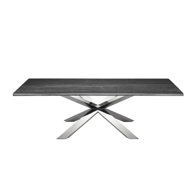 Couture Dining Table - Oxidized Grey & Silver