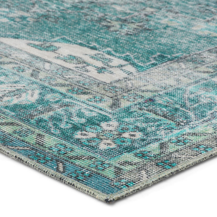 Kate Lester + Jaipur Living Tamara Medallion Teal/ Green Runner Rug (3'X10')