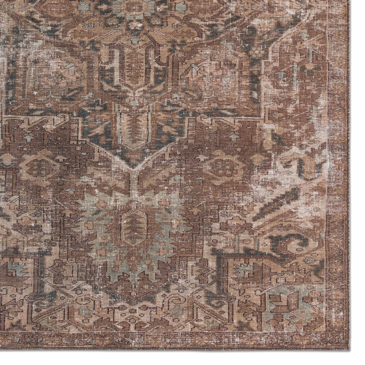 Kate Lester + Jaipur Living Minita Medallion Brown/ Tan Runner Rug (3'X12')