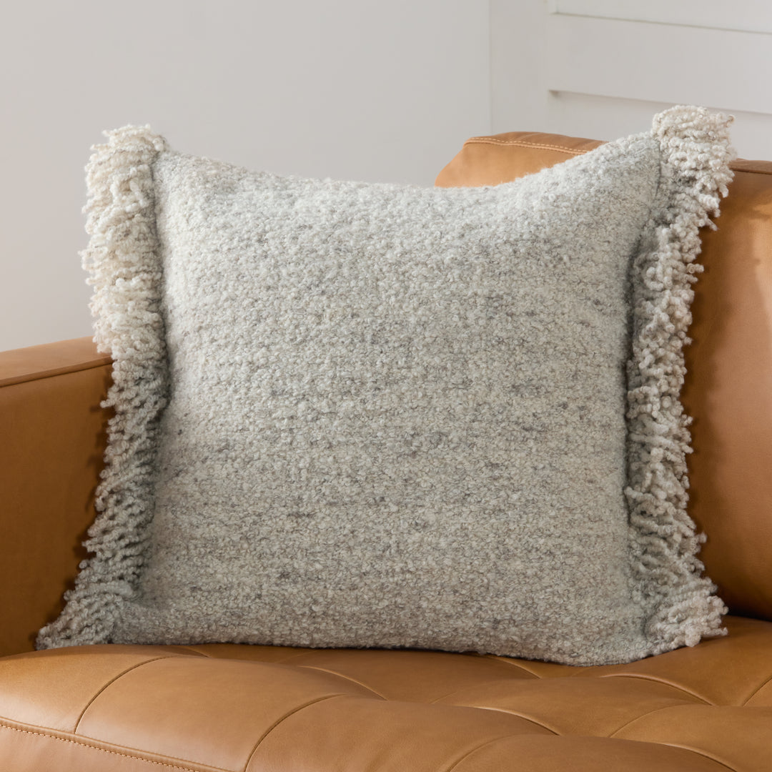 Jaipur Living Kinsey Solid Light Gray Poly Fill Pillow (24" Square)