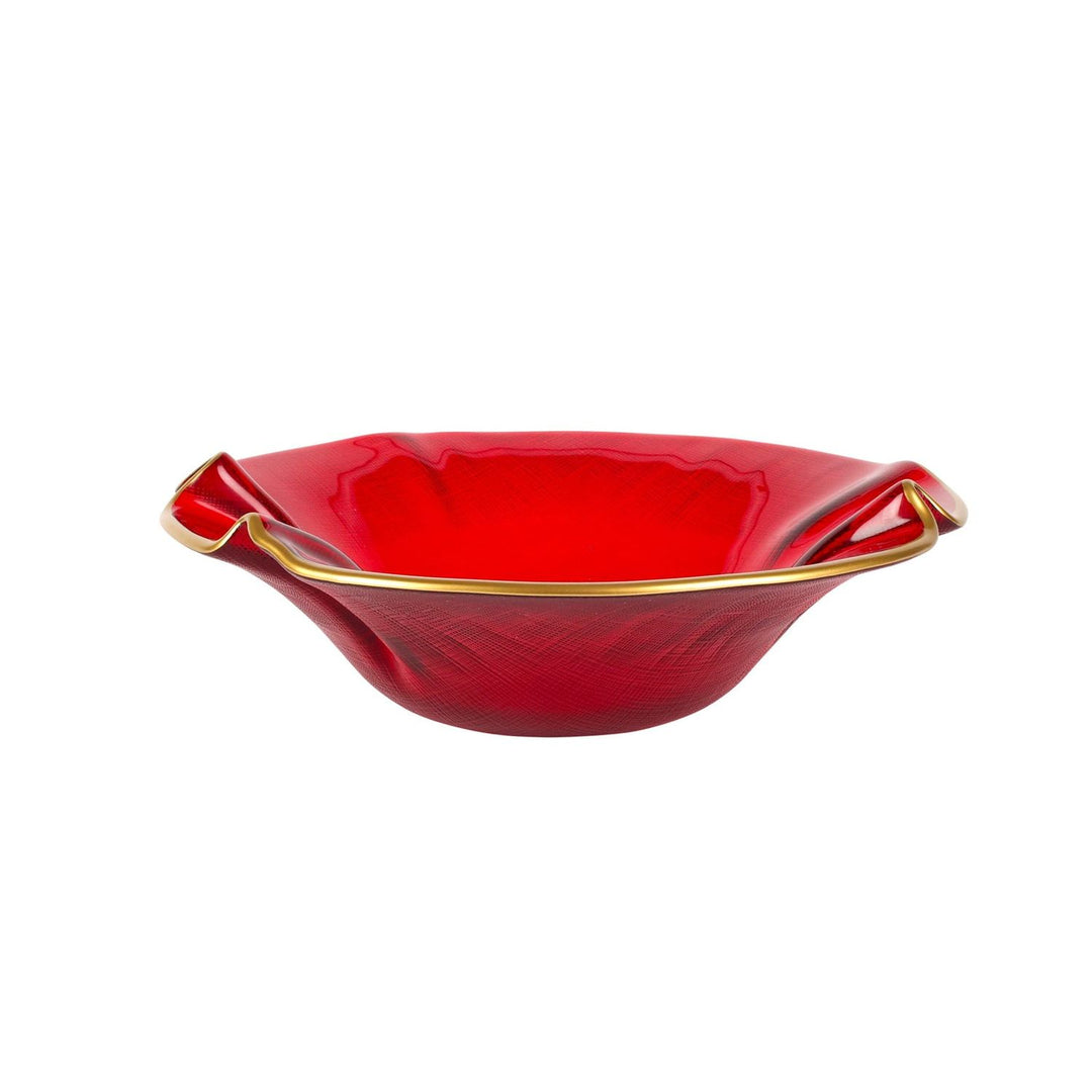 Holiday Glass Ruffled Bowl