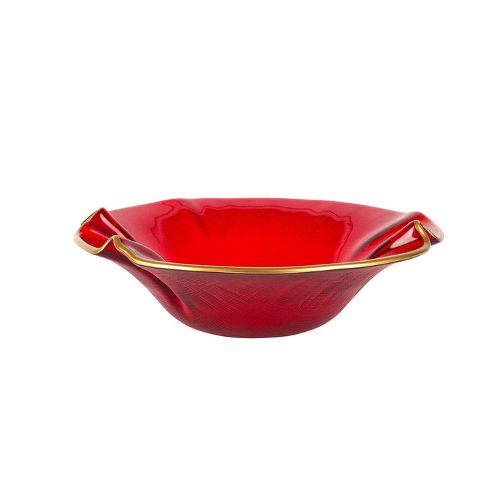 Holiday Glass Ruffled Bowl