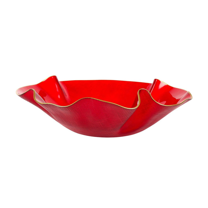 Holiday Glass Ruffled Bowl - Medium