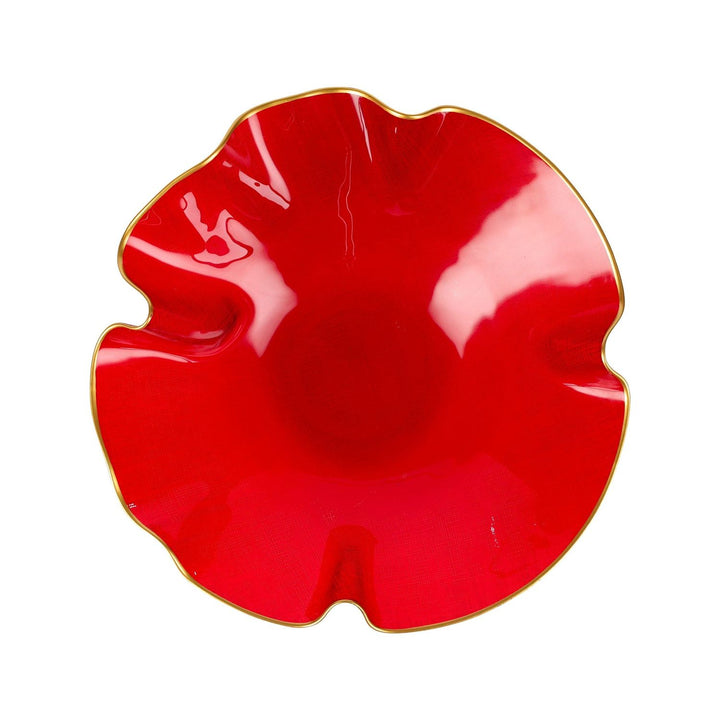 Holiday Glass Ruffled Bowl