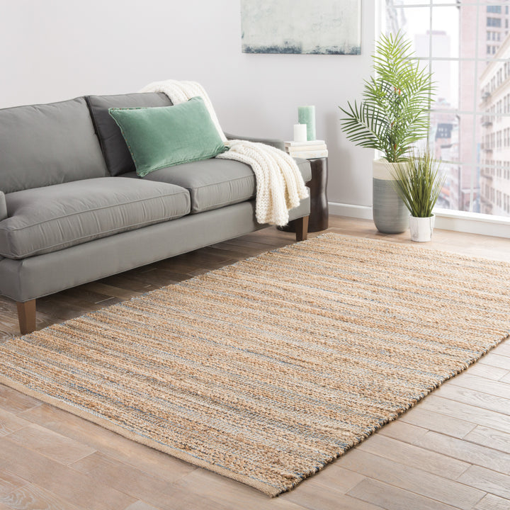 Jaipur Living Canterbury Natural Solid Beige/ Blue Runner Rug (2'6"X9')