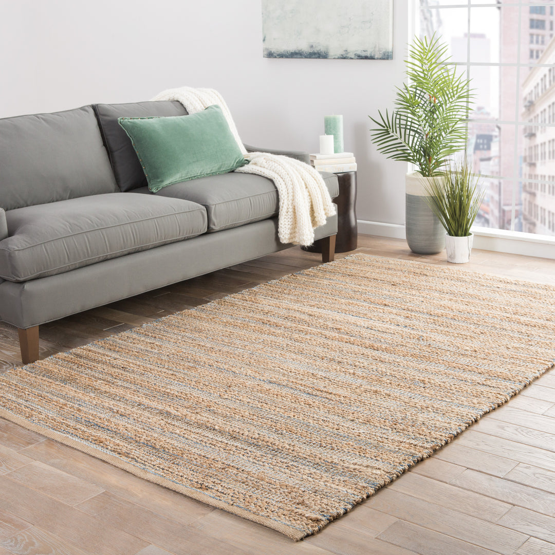 Jaipur Living Canterbury Natural Solid Beige/ Blue Area Rug (8'X10')