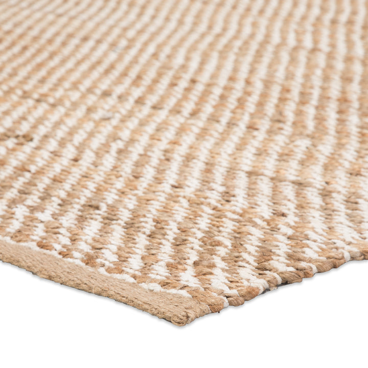 Jaipur Living Diagonal Weave Natural Solid Beige/ White Area Rug (2'6"X4')