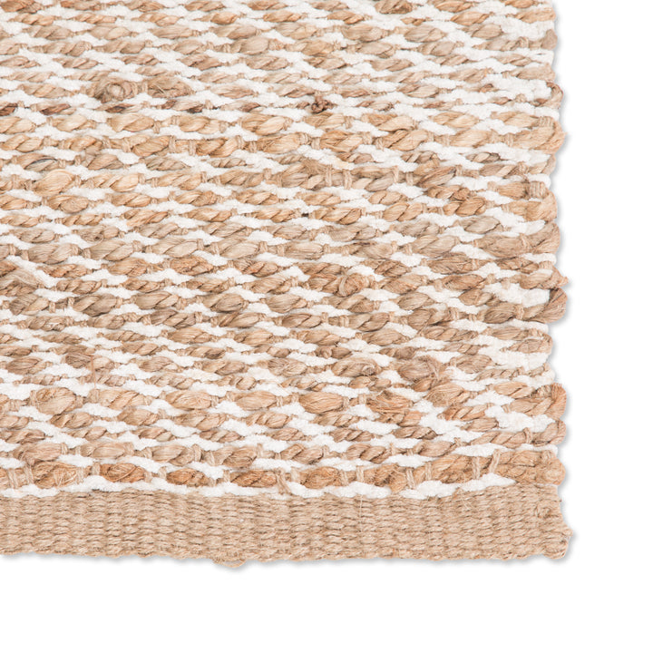 Jaipur Living Diagonal Weave Natural Solid Beige/ White Area Rug (2'6"X4')