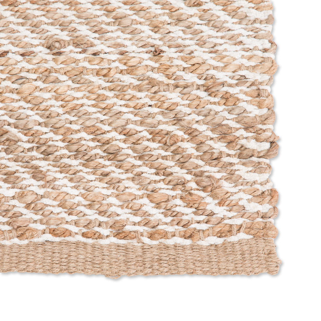 Jaipur Living Diagonal Weave Natural Solid Beige/ White Area Rug (9'X12')