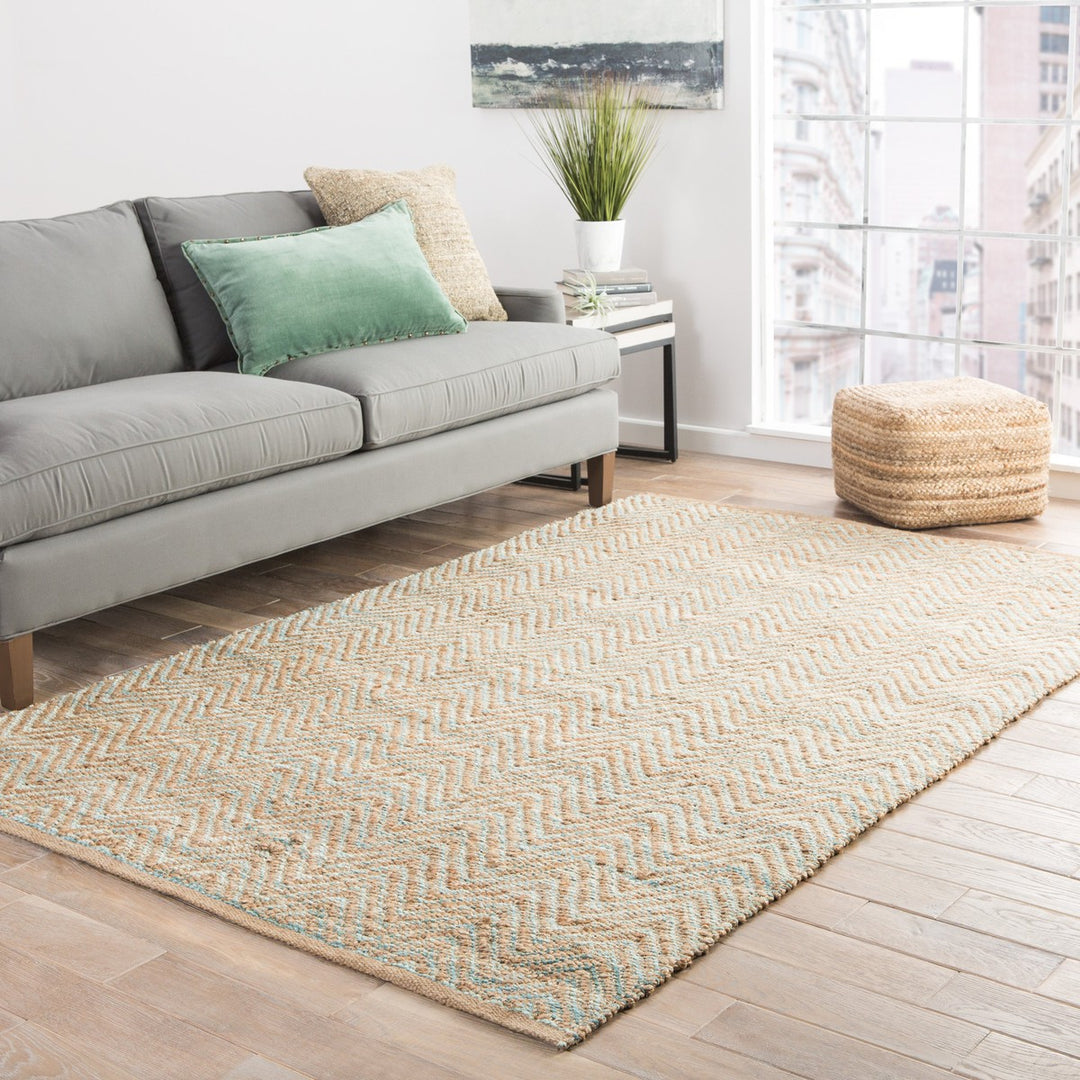 Jaipur Living Reap Natural Chevron Tan/ Green Area Rug (6'X9')