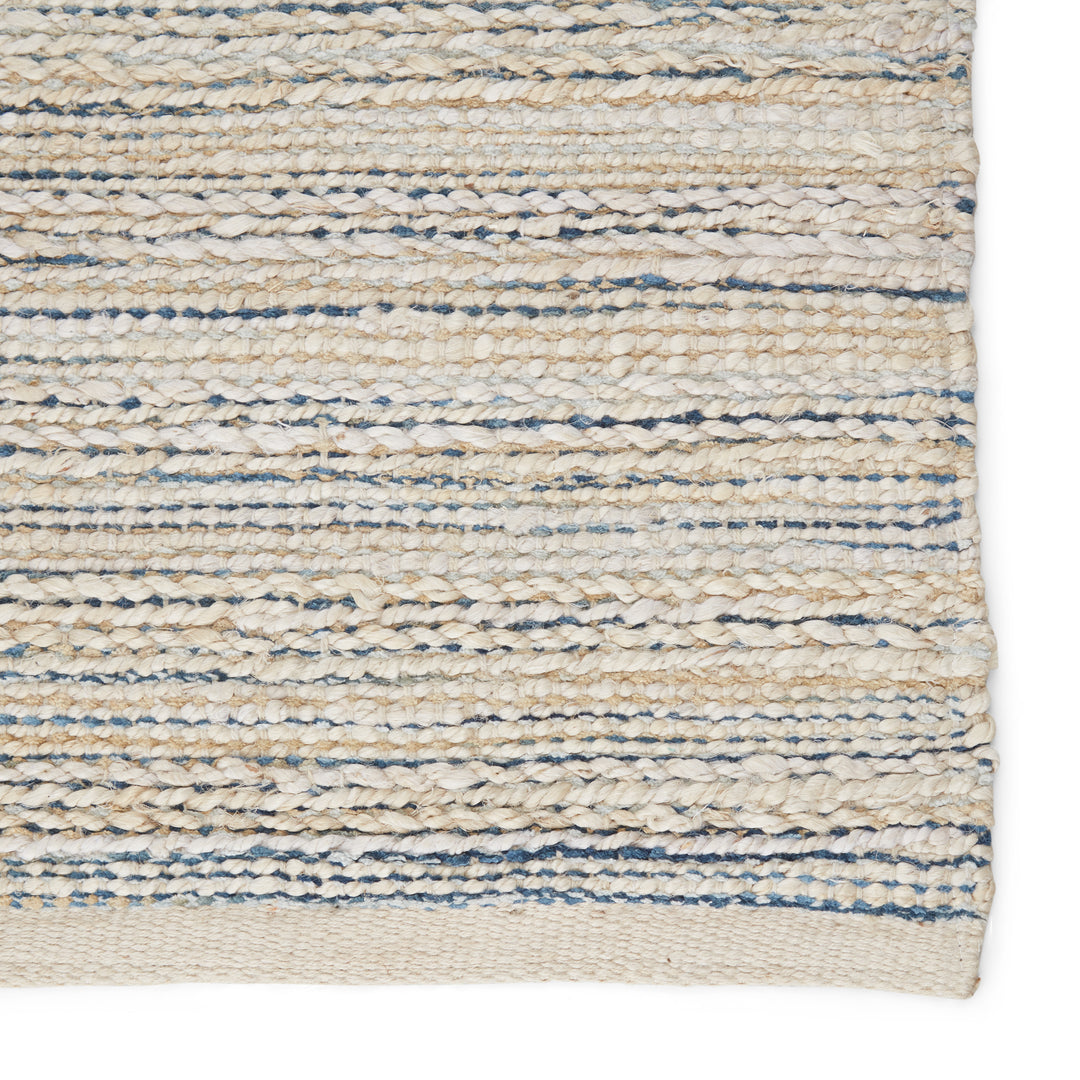 Jaipur Living Canterbury Natural Striped White/ Blue Runner Rug (2'6"X9')