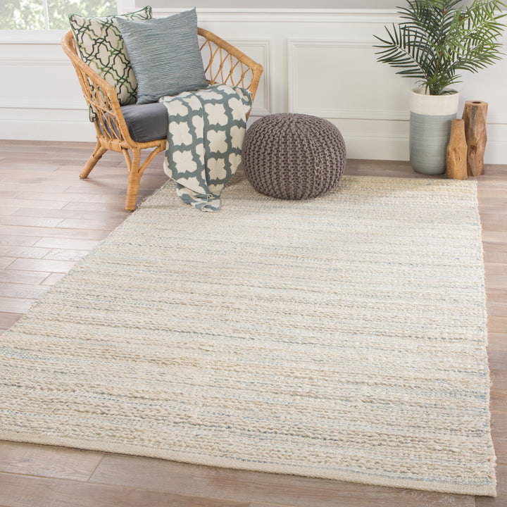 Jaipur Living Canterbury Natural Striped White/ Blue Area Rug (9'6"X13'6")