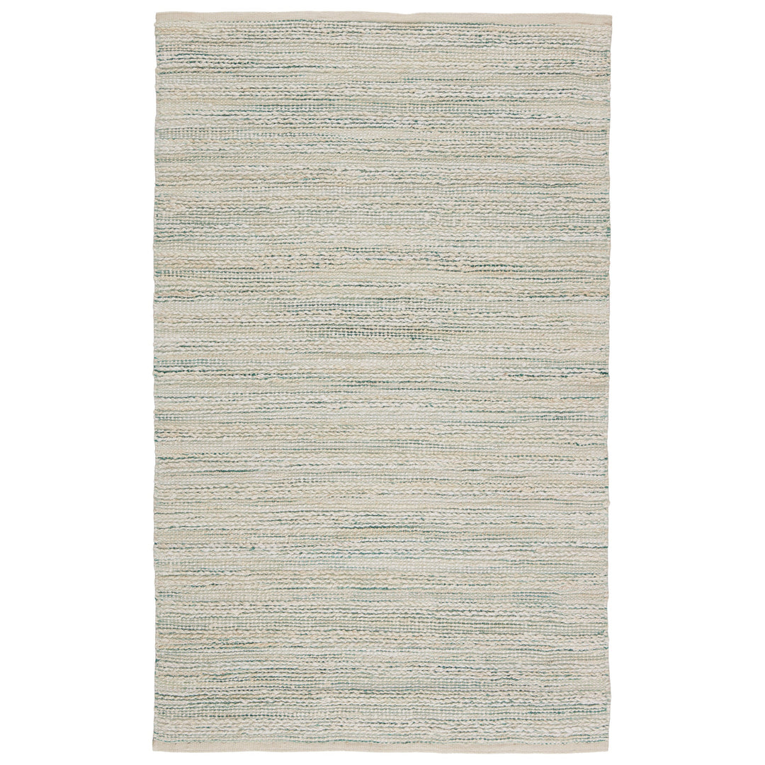 Jaipur Living Canterbury Natural Striped White/ Turquoise Area Rug (6'X9')