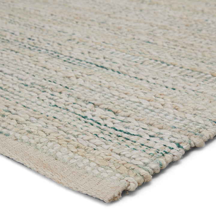 Jaipur Living Canterbury Natural Striped White/ Turquoise Area Rug (6'X9')