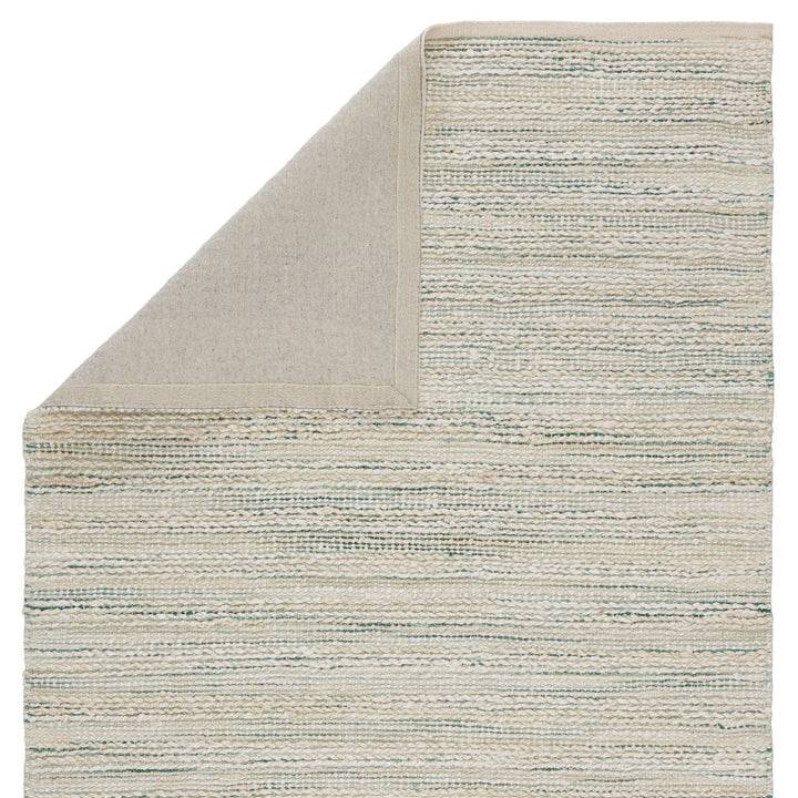 Jaipur Living Canterbury Natural Striped White/ Turquoise Area Rug (6'X9')