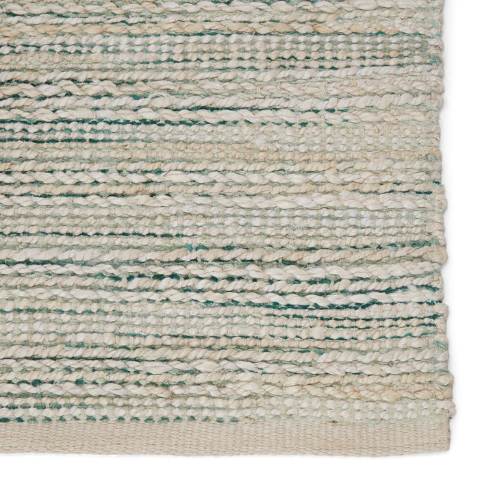 Jaipur Living Canterbury Natural Striped White/ Turquoise Area Rug (6'X9')