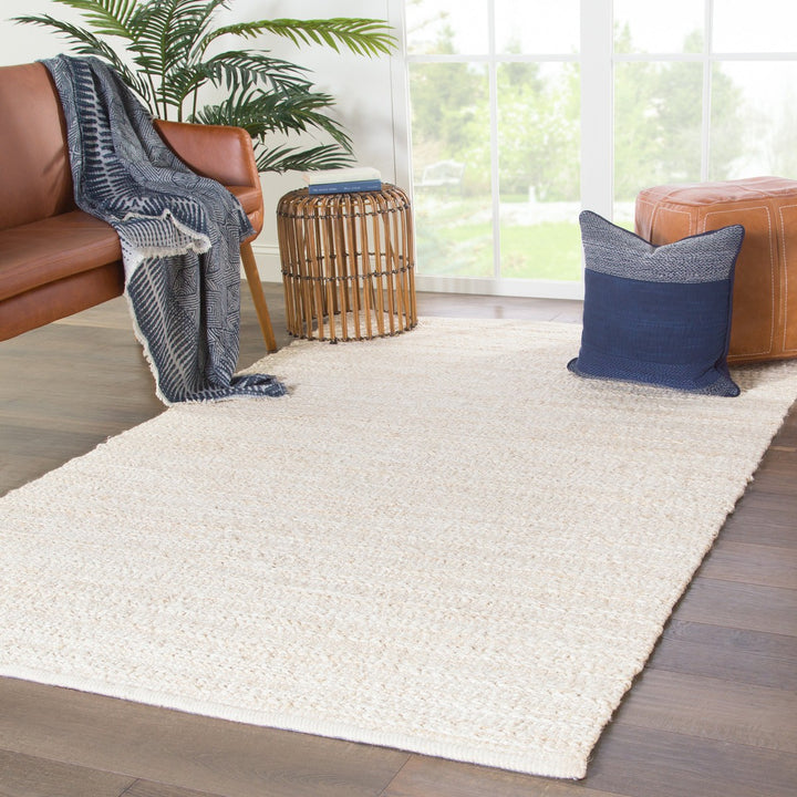 Jaipur Living Canterbury Handmade Solid White/ Beige Area Rug (8'X10')