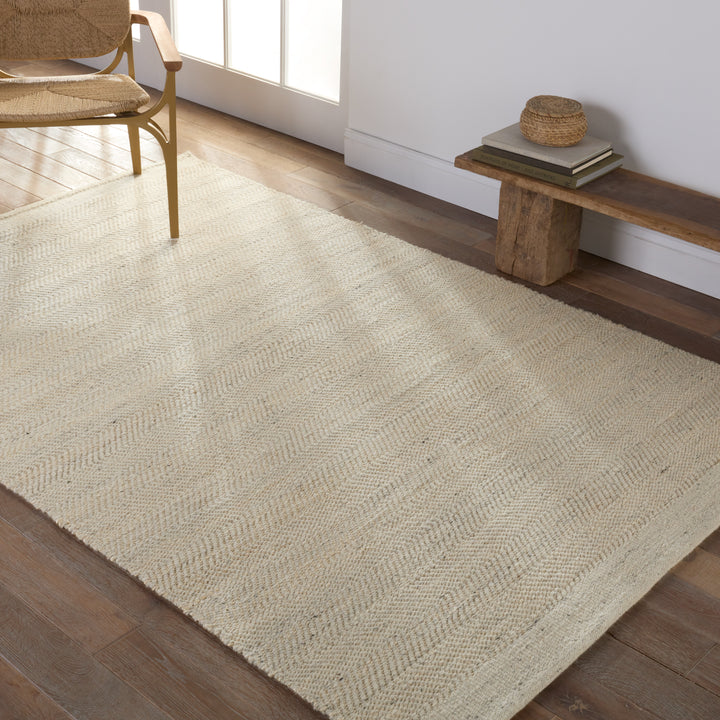 Kate Lester + Jaipur Living Esdras Handmade Solid Beige/ Ivory Area Rug (8'X10')