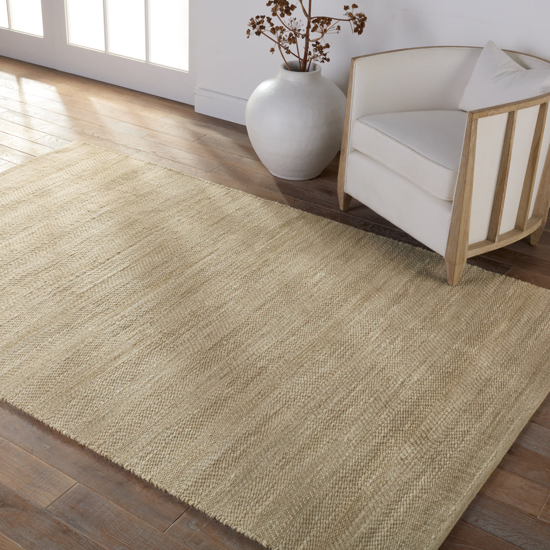 Kate Lester + Jaipur Living Esdras Handmade Solid Beige/ Gray Area Rug (10'X14')