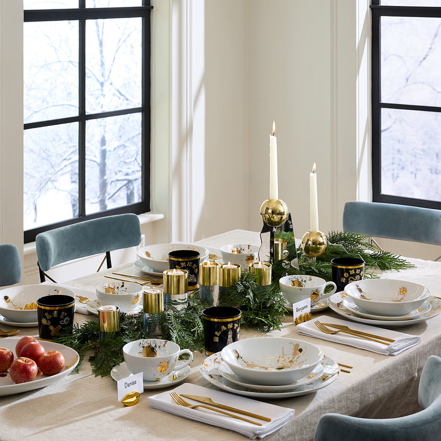 Cocktail Glasses Get Wasted Glassware Set - Black,Gold - Glass