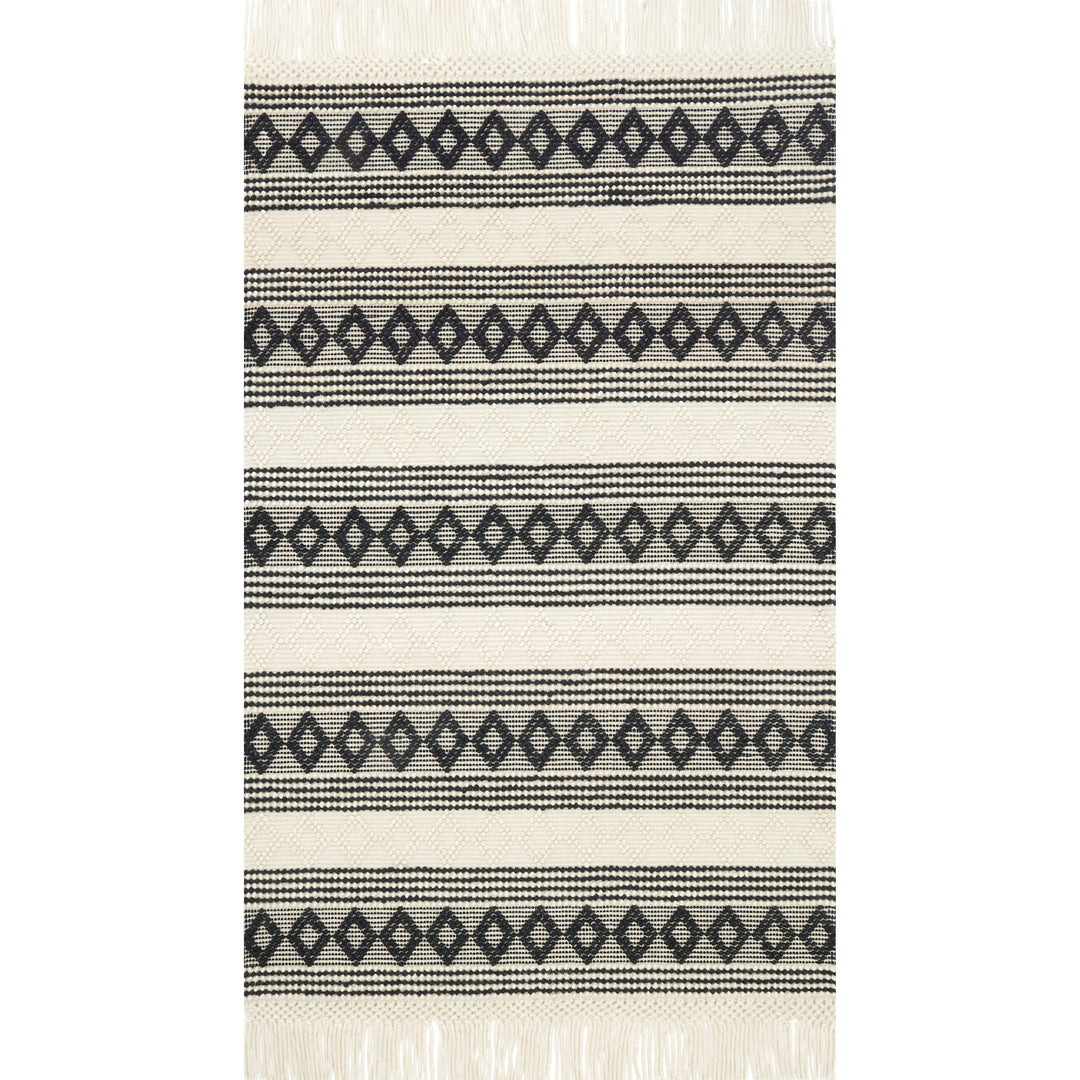 Magnolia Home By Joanna Gaines x Loloi Holloway Ivory / Black 3'-6" x 5'-6" Accent Rug