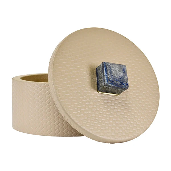 Holly Round Ivory Faux Leather