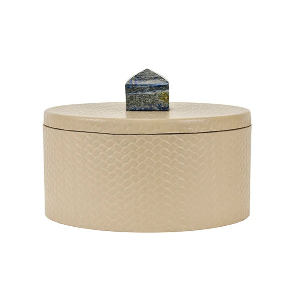 Holly Round Ivory Faux Leather