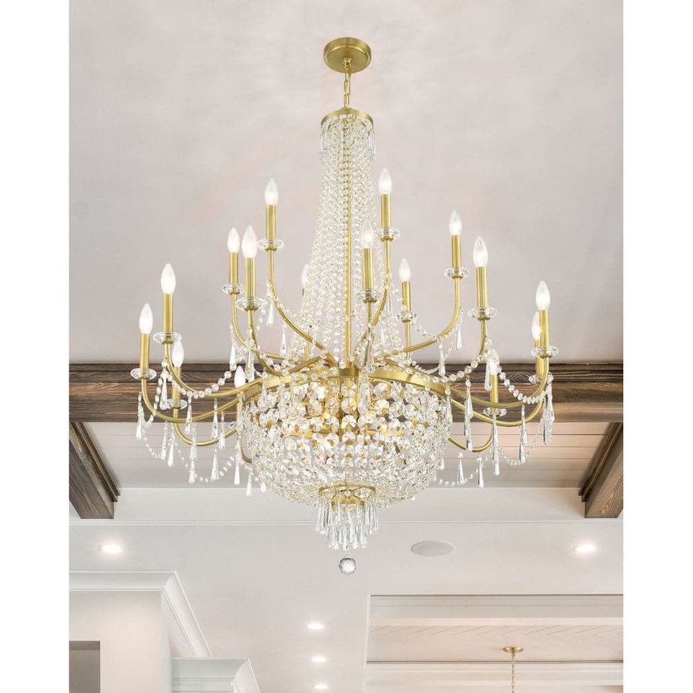 Haywood 22 Light Chandelier-Crystorama Lighting Company-CRYSTO-HWD-7722-AG-Chandeliers-2-France and Son