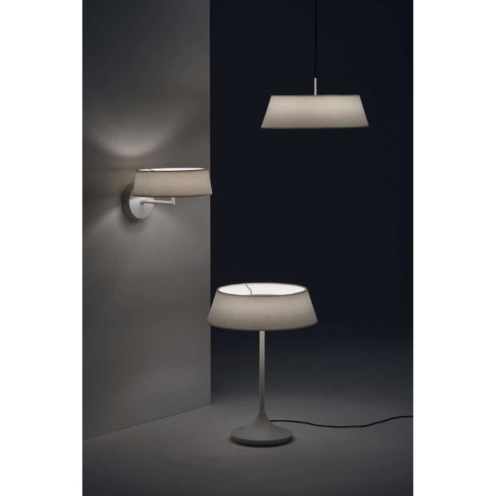 Wall Lighting HALO Wall Lamp - White With White Shade - Pleated Fabric, Steel, Aluminum